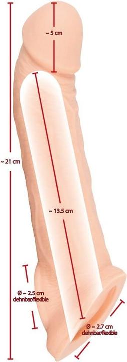 Actual product image Nature Skin Penis Sleeve with Extension