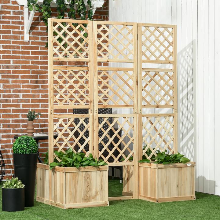 Produktbild Outsunny Paravent mit Blumenkasten