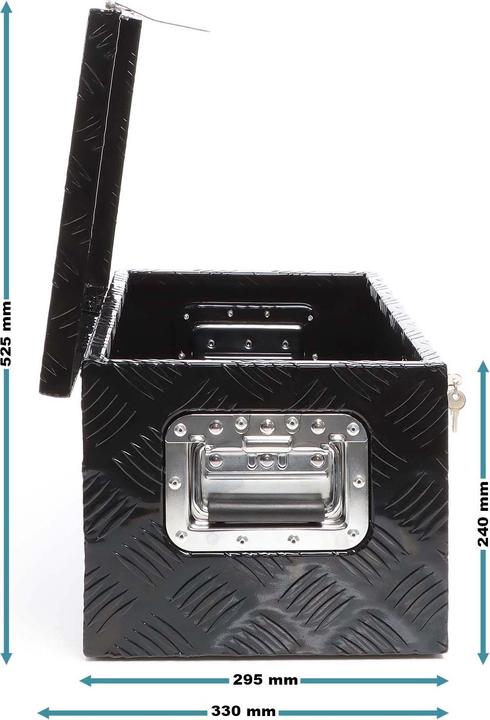 Produktbild XPOtool Werkzeugbox Alu 50,8x30,5x24cm Schwarz Transportbox Werkzeugkiste Alubox