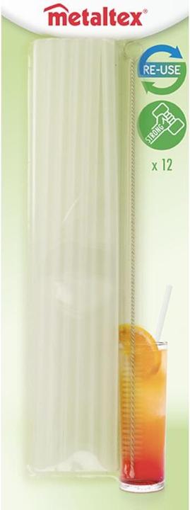 Produktbild Metaltex Trinkhalme Kunststoff 12 Stück transparent (12 x)