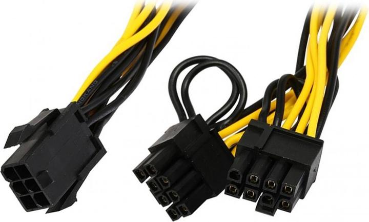 Image du produit PowerGuard Câble d'alimentation PCI-E 6 broches vers 2x 8 broches (6+2 broches) pour carte graphique 30cm
