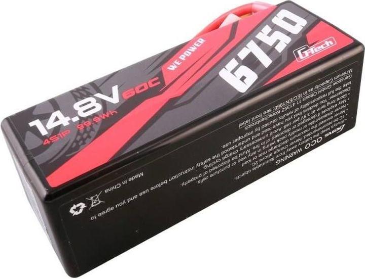 Actual product image Gens Ace G-Tech 6750mAh 14.8V 60C 4S1P 14# XT90 Battery (14.80 V, 6750 mAh)