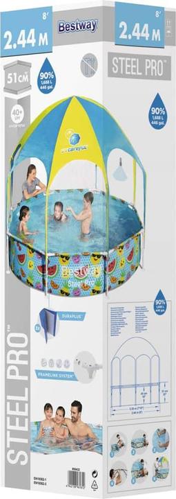 Actual product image Bestway Steel Pro Pool with UV sun protection