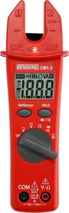Benning Pinza amperometrica, multimetro manuale di (CAT III 1000V, CAT IV 600V)