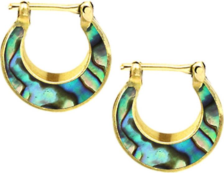 Actual product image Star Piercing Ohrring vergoldet Basic mit Abalone (Brass, Organic)