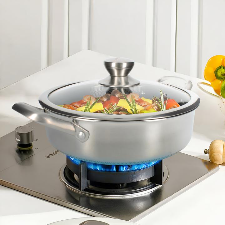 Image du produit Cheffinger Poêle à frire en acier inoxydable de qualité supérieure avec revêtement antiadhésif en forme de nid (24 cm, Poêle à frire, Acier inoxydable)