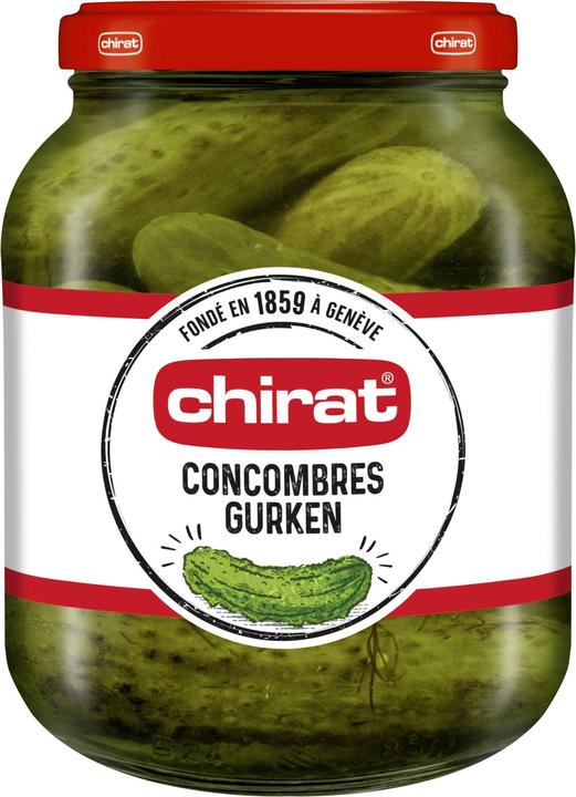 Chirat Essig Gurken, Essiggemüse ideal für Raclette, Fondue, Apéro, kalte Platten, Grillieren & Snacks (800 g)