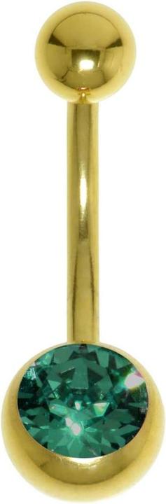 Produktbild Bijouteria Bauchpiercing (Chirurgenstahl 316L, PVD Beschichtung (goldfarbig), Premium Kristall)