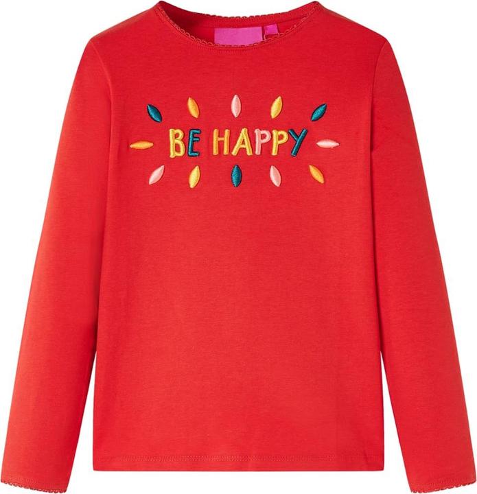 Actual product image VidaXL Children's long-sleeved shirt red 92,Material: 95 % cotton. 5 (92)
