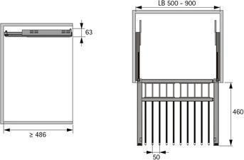 Actual product image Hettich Ausziehbarer Hosenhalter -800 anthrazit