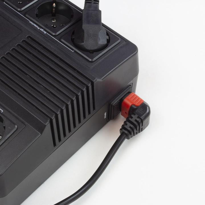 Actual product image Iec Lock 230V Powercord C14 to C13 (down angled) lockable, black, 3 meter (3 m)
