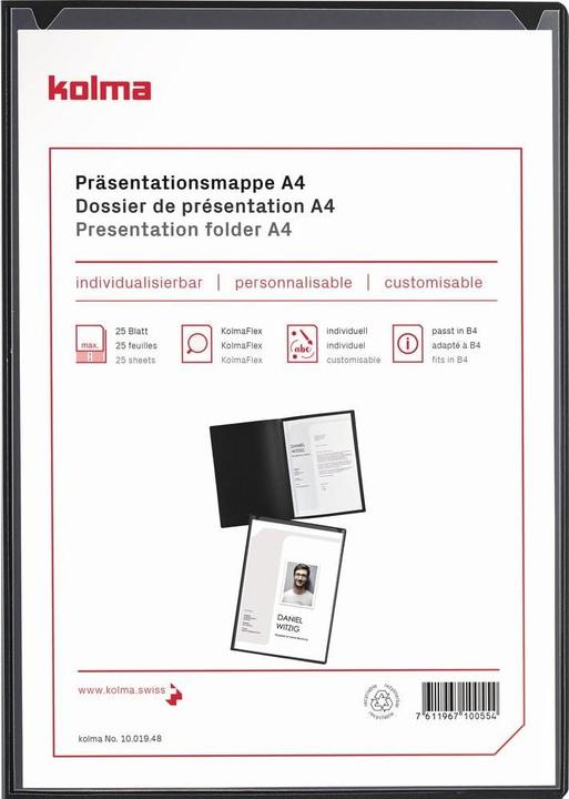 Produktbild Kolma Präsentationsmappe Vario A4 Klemmschiene 2-teilig anthrazit (A4, 1 x)