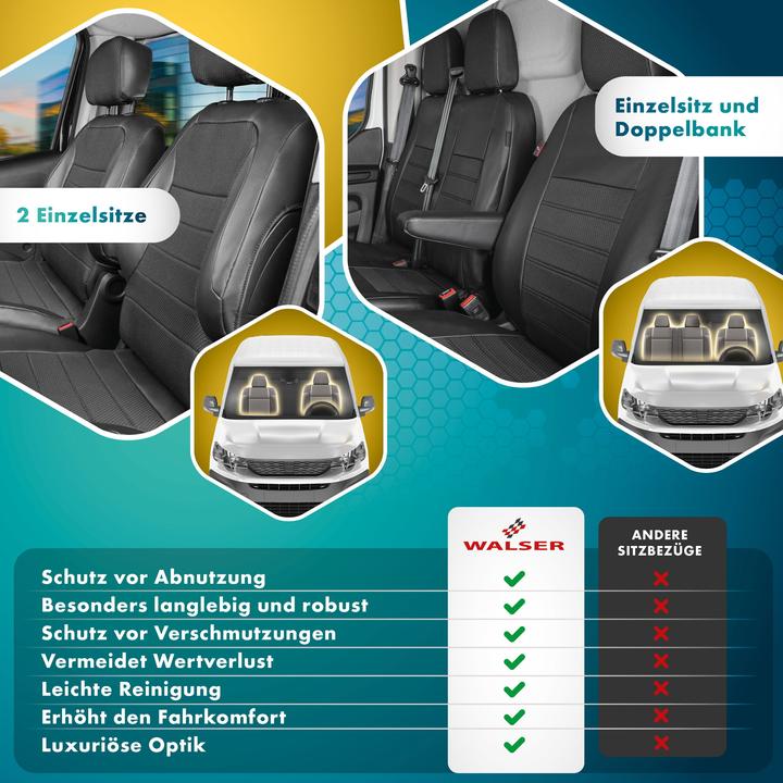 Immagine prodotto Walser Coprisedili premium per Iveco Daily IV 2006-02/2014, 2 coprisedili singoli anteriori