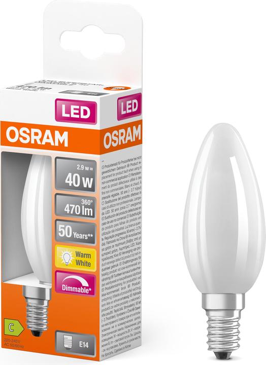 Produktbild Osram 4099854066085 LED EEK C (A - G) E14 Kerzenform 2.9 W = 40 W Warmweiss (Ø x (E14, 2.90 W, 470 lm, 1 x, C)