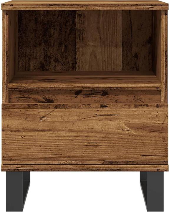 Produktbild VidaXL Nachttisch Stauraum Nachtschrank Nachtkommode Nachtkonsole Altholz-Optik (40 x 35 x 50 cm)