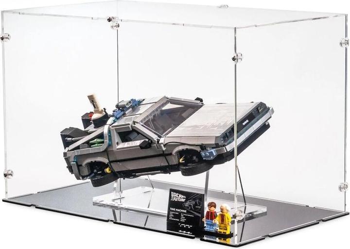 Actual product image iDisplayit Acrylic display for LEGO® 10300 The Time Machine from Back to the Future (With black base)