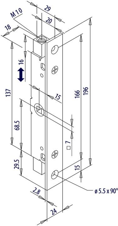 Actual product image Fuhr Bascule edge ledger 295 1/2 / 296 / 296M (Door handle)
