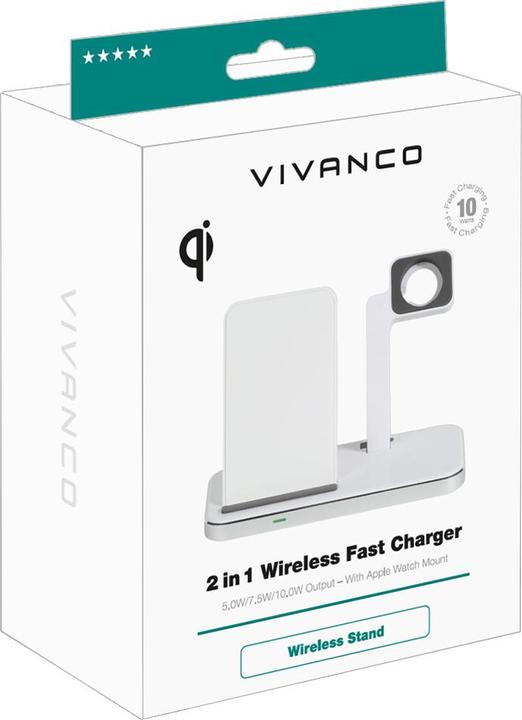 Produktbild Vivanco kabelloses Ladegerät 2in1 Wireless Fast 10W (62493) (10 W)