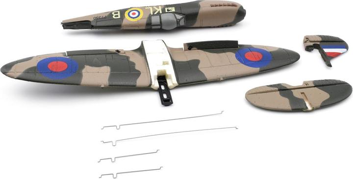 Actual product image Modster MDX Spitfire MK II 400mm: Fuselage + engine + wing + tailplane + linkage wires