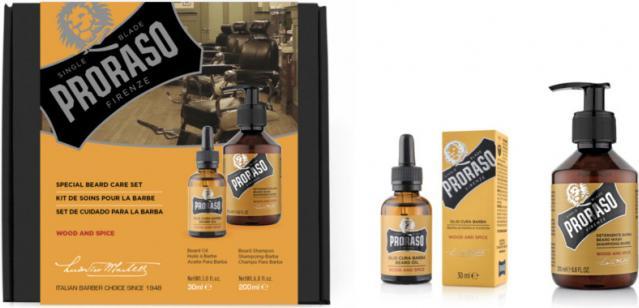 Image du produit Proraso Wood & Spice Set de soins spéciaux pour la barbe (200 ml)