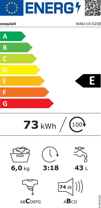 Energie-Label Exquisit WA6110-020E (6 kg, Links)