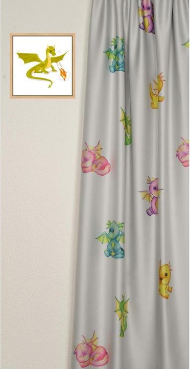 Actual product image Kindervorhang.ch Baby Dragon blackout curtain 140 cm x 260 cm (140 x 260 cm)