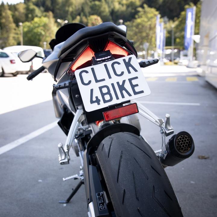 Image du produit 21cars Support de plaque d'immatriculation moto/scooter Click4Bike (Arrière, Format portrait)
