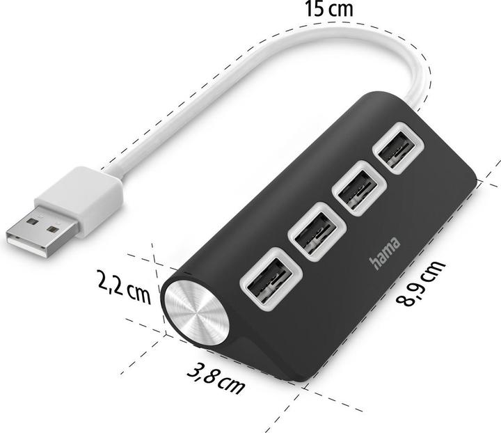 Immagine prodotto Hama USB-A-Hub (USB-A, 4 Porti)