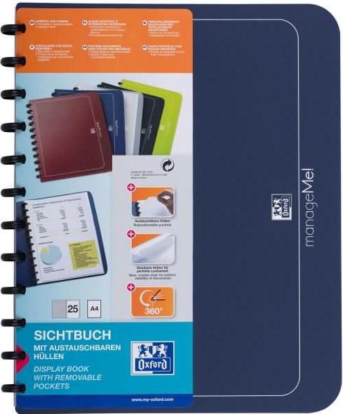 Actual product image Elba vario-zipp ring binder manageMe!, DIN A4, dark blue ring diameter: 21 mm, ring color: silver-metalli (A4, 1 x)