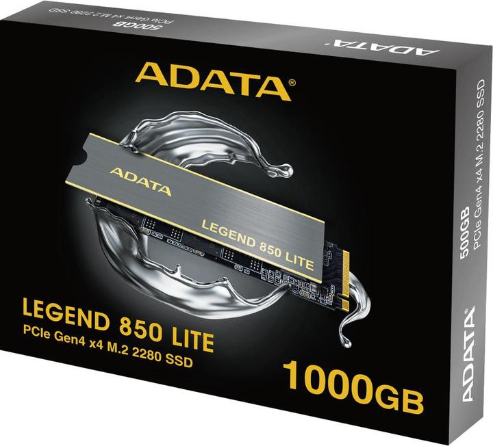 Image du produit Adata SSD 1.0GB LEGEND 850LITE M.2 PCI4 M.2 2280 (1000 Go, M.2 2280)