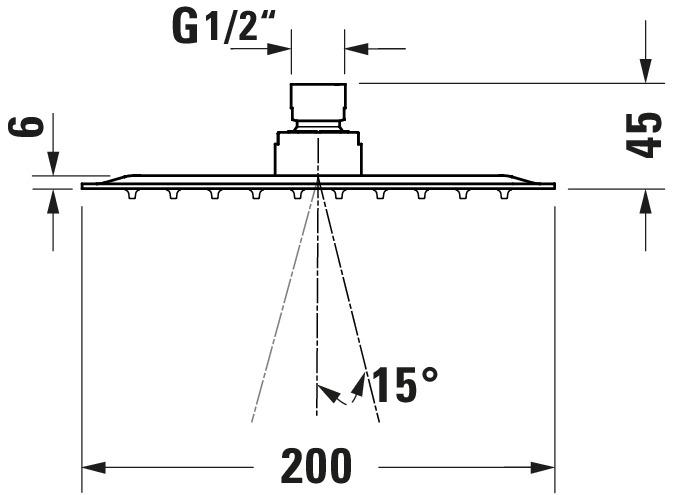Nutritional values and ingredients Duravit Overhead shower 1 jet, 200, angular chrome (1 Beam types, 26 l/min)
