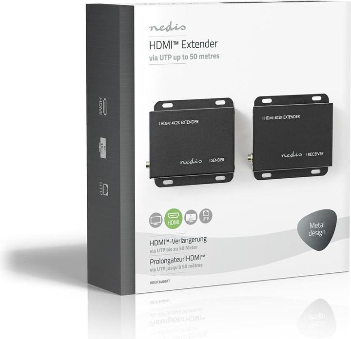 Image du produit Nedis HDMI Extender|Sur CAT6| jusqu'à 50.0 m| 4Ka30Hz| 10.2 Gbps| (1 m, HDMI)