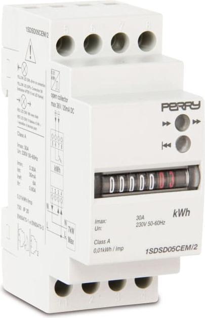 Immagine prodotto Perry Misuratore AC 1SDSD05CEM/2 2 TE, 230V, 5(30A), uscita SO