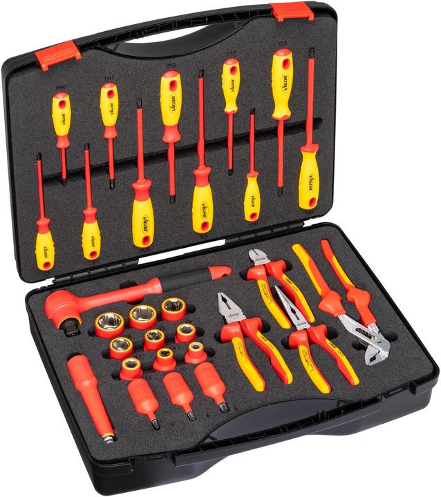Vigor Set di utensili VDE ∙ V5632 ∙ Squadra, cava 12,5 mm (1/2 pollice) ∙ Profilo esagonale esterno,
