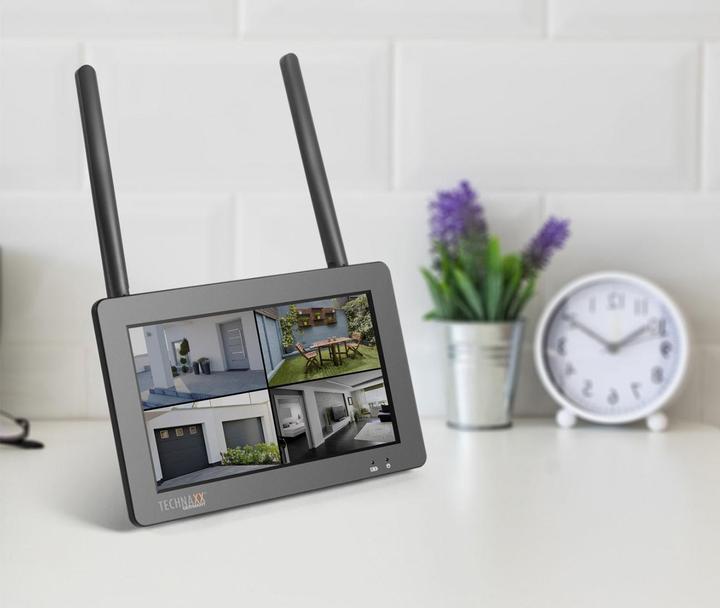 Produktbild Technaxx Funk-Überwachungskamera Set, 7" Touchscreen-Empfänger, 4 FullHD IP Kameras