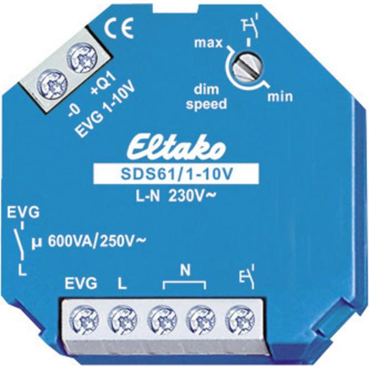 Produktbild Eltako 110VSteuerDimmschalter 110V für EVG. Schliesser nicht potenzialfrei 600VA und 110VSteuerausgang 40mA (Dimmaktor)