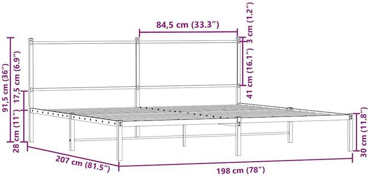 Actual product image VidaXL Bed without mattress (193 x 203 cm)