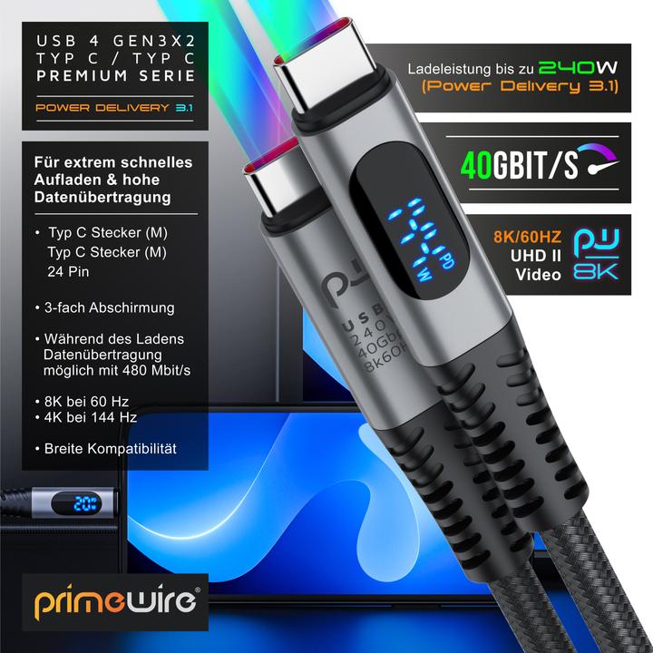 Produktbild Primewire USB C — USB C (1 m, USB 4.0)