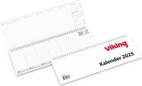 Viking Tischkalender 6594111 2025 1 Woche/2 Seiten Pappe, Papier Weiss 34 Ringe (Deutsch)