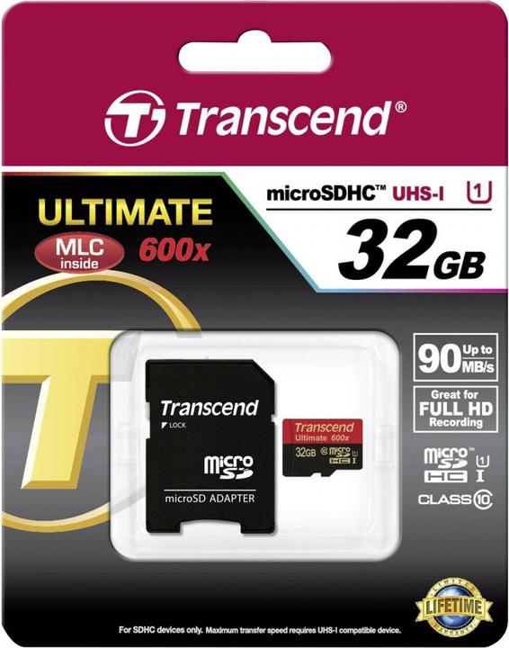Actual product image Transcend Ultimate (32 GB, microSDHC, U1, UHS-I)
