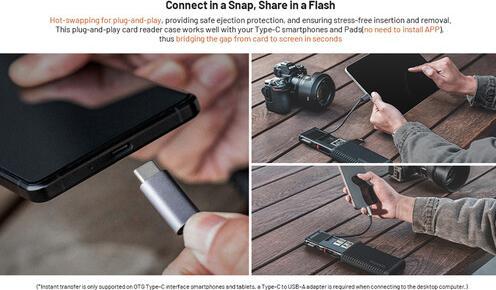 Actual product image Pgytech CreateMate Card Reader Case Type B/SD (USB 3.2 Gen 2)