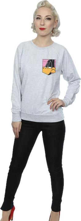 Produktbild Looney Tunes Daffy Duck Face Faux Pocket Sweatshirt (M)