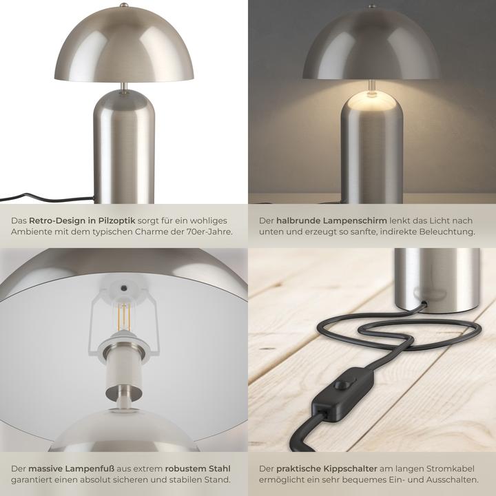 Produktbild tectake Kleine Retro-Tischlampe Altea, Pilzdesign, 40W (E14)