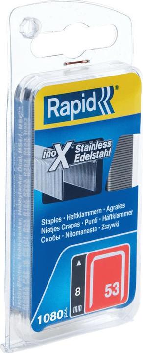 Image du produit Rapid Type 53 Agrafe à fil fin 8 mm Acier inoxydable (1080 x)