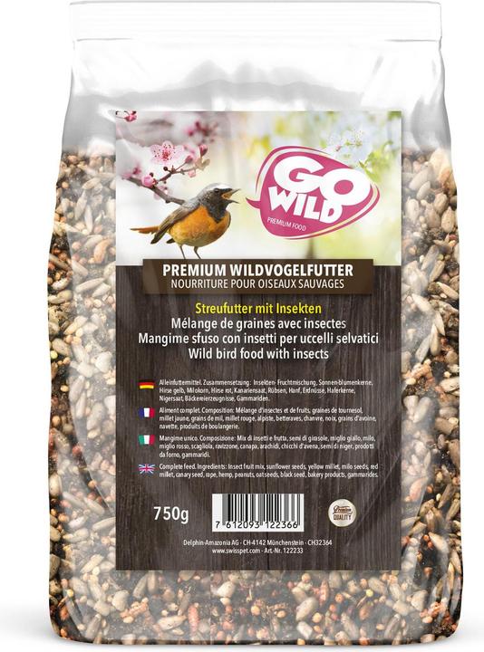 GoWild Wildvogelfutter mit Insekten (1 x, 0.75 kg)