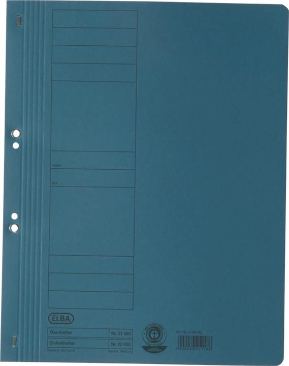 Actual product image Elba Cardboard eyelet stapler, blue, full front cover commercial stapling, packed of 50 pcs. (A4, 50 x)