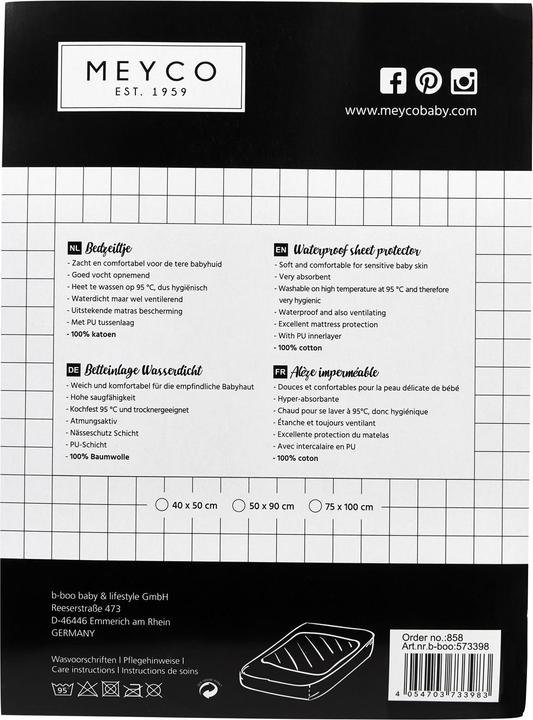 Voedingswaarden en ingrediënten Meyco molton onderlegger 50x90 (50 x 90 cm)