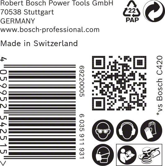 Actual product image Bosch Professional Zubehör Expert C470 Sandpaper with 8 holes for random orbital sander, 125 mm, G 180, 50 pcs. (180)