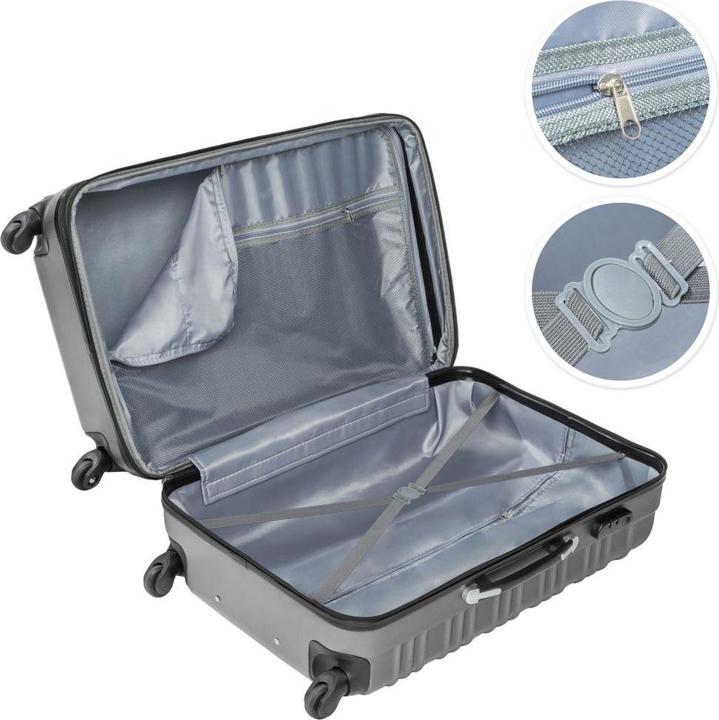 Produktbild tectake Hartschalenkofferset (106 l, Handgepäck (bis 50l), M (50 - 90l), L (90 - 115l))