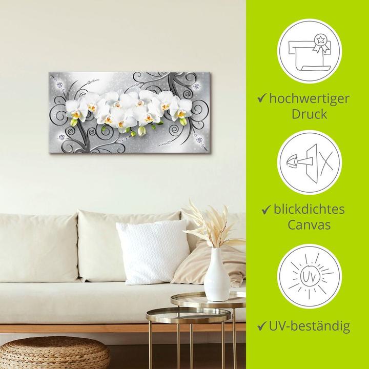 Immagine prodotto Artland Orchidee bianche su ornamenti U1QV (100 x 50 cm)